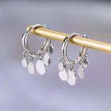 Round Disc Tassel Earrings