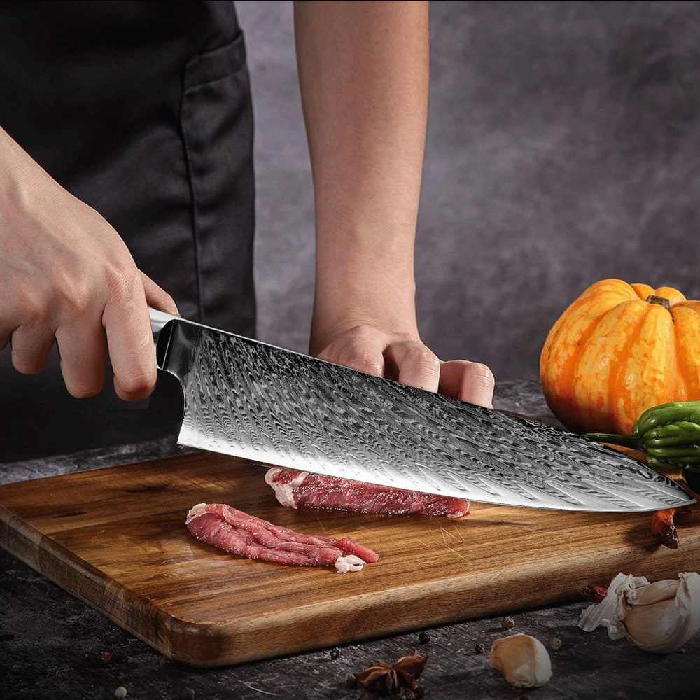 Shujin Gyuto Damascus Knife, Damascus Steel Chef Knife