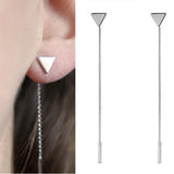 Celestial Triangle Tassel Earrings