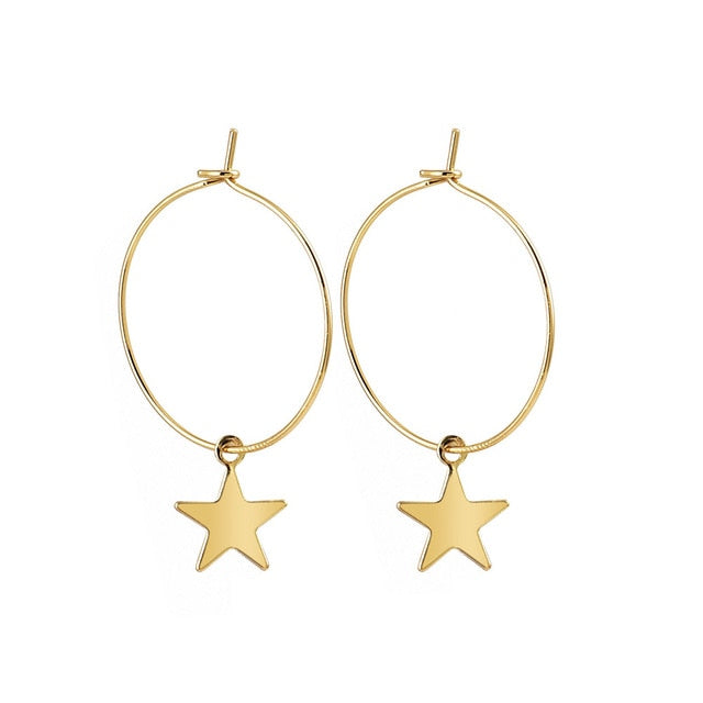 Star loop earrings