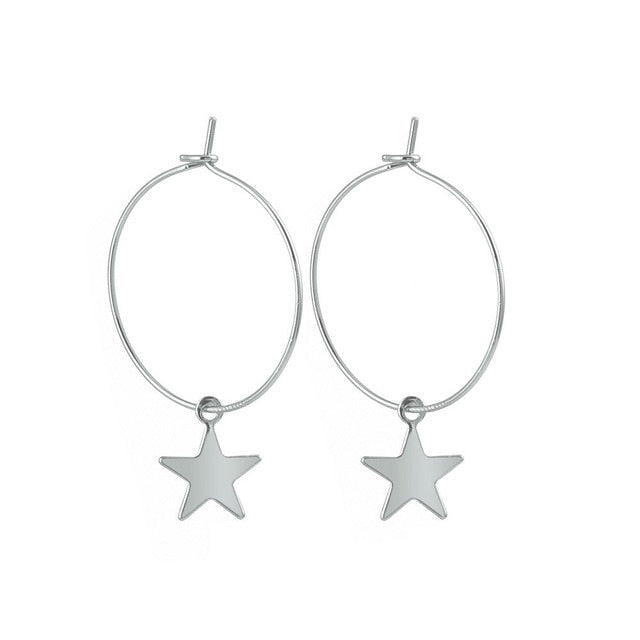 Star loop earrings