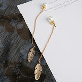 Celestial Feather with Pearl earrings