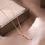 Sterling silver mini diamond extended bar necklace