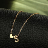 Initial Letters with Heart Pendant Necklace