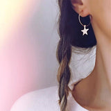 Star loop earrings