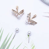 V Shaped Crystal studs