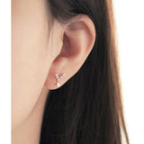 Sterling Silver Classic V-shaped Star Earrings