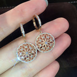 Blooming Flower Round Drop Earrings