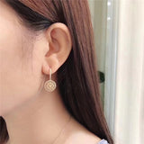 Blooming Flower Round Drop Earrings