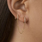 Huggie Hoop Chain Earring