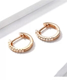 13mm Huggie Hoop Earring (Pair) with cubic zirconia