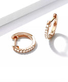 13mm Huggie Hoop Earring (Pair) with cubic zirconia