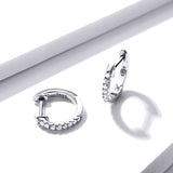 13mm Huggie Hoop Earring (Pair) with cubic zirconia