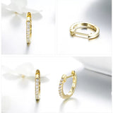 13mm Huggie Hoop Earring (Pair) with cubic zirconia