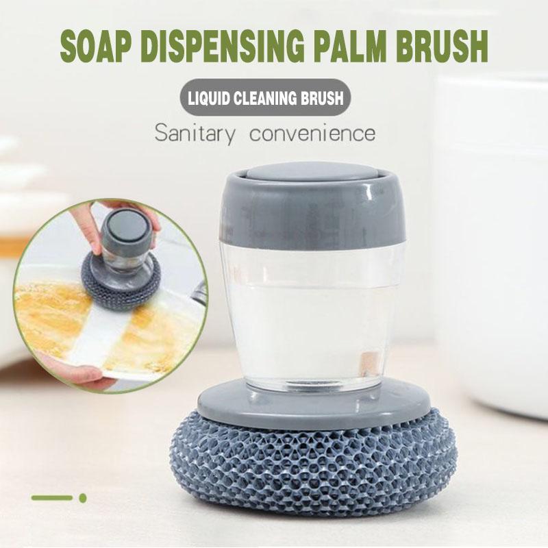 Cook Works Stainless Steel Soap Palm Dispensing Sink Brush