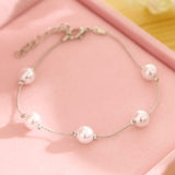 Pearl Charm Link Bracelets