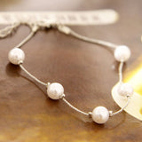 Pearl Charm Link Bracelets