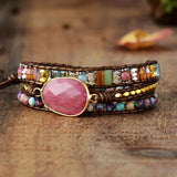 Rhodonite & Jasper Wrap Bracelet