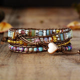 Rhodonite & Jasper Wrap Bracelet