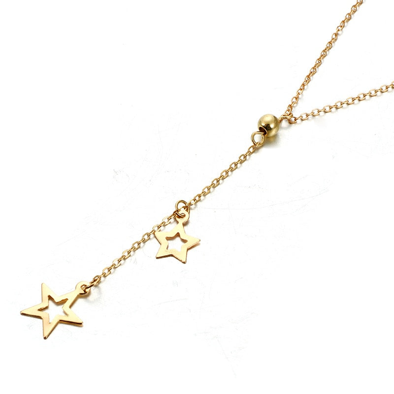 Double Star Pendants Necklace