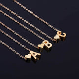 Initial Letters with Heart Pendant Necklace