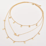 Multi-layer love and star necklace
