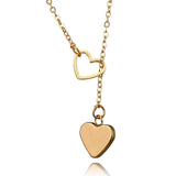 Double Heart Pendant Necklace