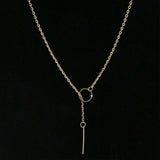 Minimalist Long Bar Pendant Necklace