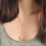 Long Tassel Pearl Necklace
