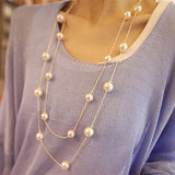 Long Multi-layer Pearl Necklace