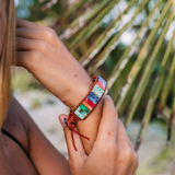 Rainbow Jasper Leather Wrap Bracelet