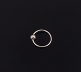 Sterling Silver thin hoop ring barbell