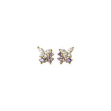 Diamond stud Butterfly Flower Earrings