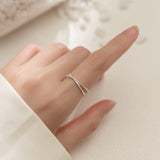 Sterling silver double infinity ring