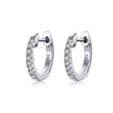 13mm Huggie Hoop Earring (Pair) with cubic zirconia