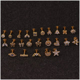 Flower and stars tiny cartilage barbell