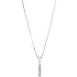 Sterling silver mini diamond extended bar necklace