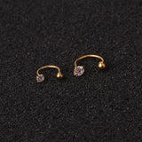 Cubic Zirconia Rook Barbell Earring