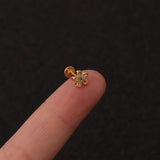 Flower and stars tiny cartilage barbell