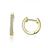 13mm Huggie Hoop Earring (Pair) with cubic zirconia