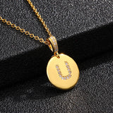 14k Alphabet pendant necklace