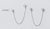 Double pave diamonds chain earrings