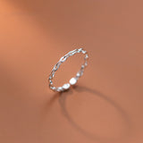 Sterling silver infinity chain ring