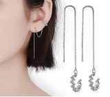 Cubic Drop Tassel Earrings