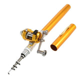 telesdopic drum pen rod fishing